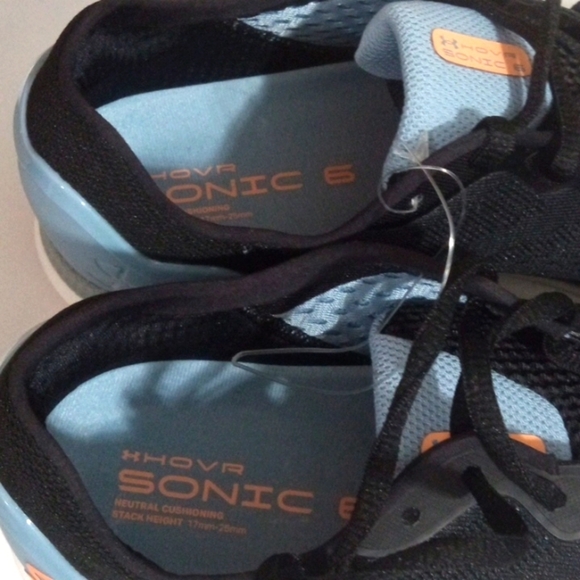 UNDER ARMOUR BLACK BLUE GRANITE HOVR SONIC 6 SNEAKERS SIZE 12 NWT - Picture 8 of 9